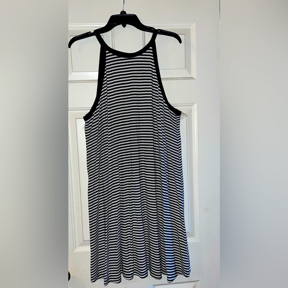 Old navy halter maxi dress. Black and white stripes. Size L.